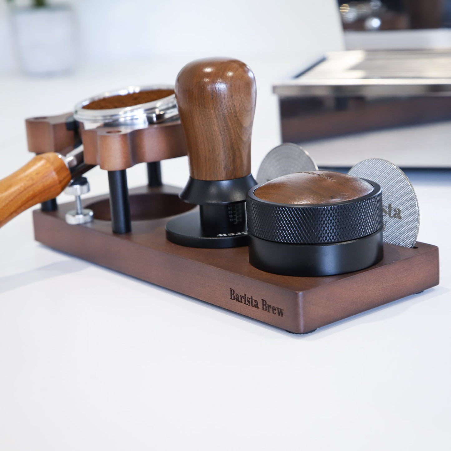 Barista Walnut Tamping Station V2